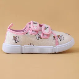 Cute Walk by Babyhug Casual Shoes with Velcro Closure & Teddy Print - Pink image 4