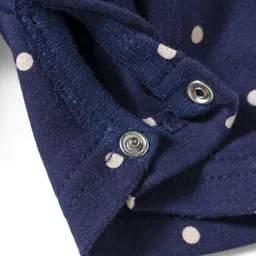 Kidi Wav Full Sleeves Polka Dots Printed Romper - Navy Blue image 4