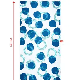 Thirsty Towel White & Blue 1 Printed Bamboo 210 GSM Bath Towel image 4