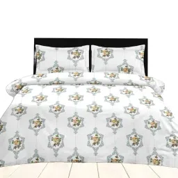 Ariana Garda Mustard Cotton Abstract 210 TC King Bedsheet with 2 Pillow Covers-image-34