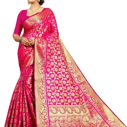 jayant creation Pink Silk Blend Kanjeevaram Sarees-picture-25