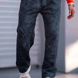 Maniac Men Tie and Dye Mid Rise Baggy Fit Trousers-image-3