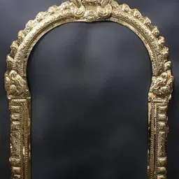 Exotic India Gold-Toned Thiruvachi Arch Brass Temple Prabhavali-image-6