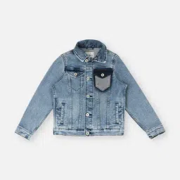 Pepe Jeans Kids Blue Solid Jacket-image-93