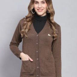 Monte Carlo Brown Textured Sweaters-picture-2