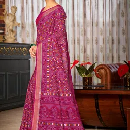 Munir Bandhani Pure Cotton Bagru Saree image 5