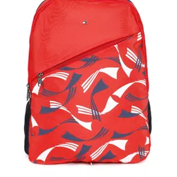 Tommy Hilfiger Unisex Red Graphic Backpack-image-6