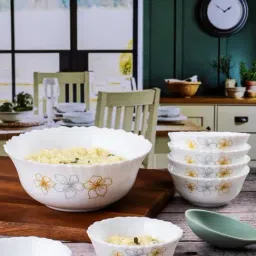 Cello White Opalware Pudding Bowl - Set Of 7-picture-34