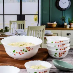 Cello White Opalware Pudding Bowl - Set Of 7-picture-36