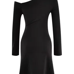 Trendyol Women One Shoulder Solid Sheath Mini Dress image 3