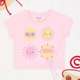 Pantaloons Junior Girls Floral Applique T-shirt-image-84