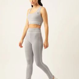 Kotty Light Grey Polyester Logo Print Tracksuit-picture-10