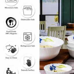 Cello White Opalware Pudding Bowl - Set Of 7 image 4