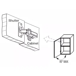 Ebco Thick Door Hinge 40 mm Half Overlay Soft Close, Gun Metal Finish, Size 40 mm, HTD2-SC-GM (Set of 2) image 5