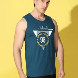 WOOSTRO Men Pack of 2 Typography Printed Round Neck Cotton Slim Fit Sports T-shirts image 4