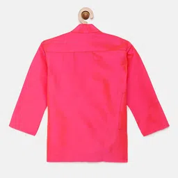 THANGAMAGAN Boys Pink Art Silk Kurta image 2
