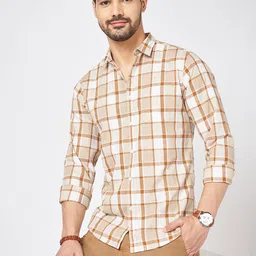 BYFORD by Pantaloons Men Slim Fit Tartan Checks Opaque Casual Shirt-picture-28