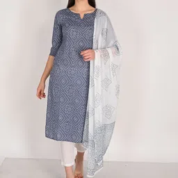 Merira Women Bandhani Printed Regular Pure Cotton Kurta with Pyjamas & With Dupatta-picture-33