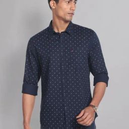 AD by Arvind Navy Slim Fit Printed Shirt-picture-40