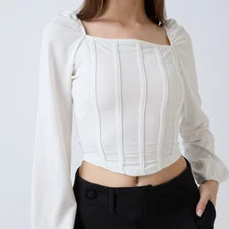 SZN Puff Sleeve Crop Top image 4