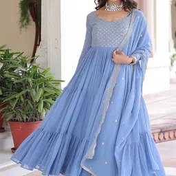 EVA VASTRA Georgette Formal A-Line Maxi Dress image 5