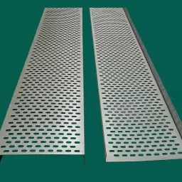 NKE Perforated Cable Tray Pre GI Silver 2.5 m Length Ms Powder Coating 50 X 25 X 1.6 mm Size Wall Mount for Industrial Use image 3