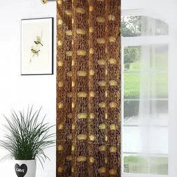 GEET CREATIONS Brown & Beige Floral Window Curtain-picture-18