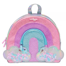 YAMAMA Back Pack For Kids Ritzy Rainbow And Starry Clouds Bag With Carry Handle Fashion Backpack For Girls Sturdy And Water-Resistant Backpack For Kids With Adjustable Straps Premium Design BagGirls Bag - Multicolor - Height 8.6 Inches-image-15
