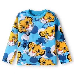 Babyhug Disney Full Sleeves Nightsuit Set With Simba Graphics - Blue image 2