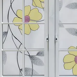 INDIAN ROYALS Yellow & Pink Floral Printed Self-Adhesive & Durable Window Sticker image 3