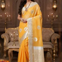 Anouk Rustic Woven Design Zari Silk Blend Handloom Fashion Saree-picture-21