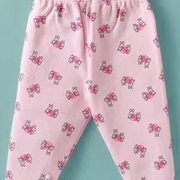 Tango Interlock Knit Full Sleeves Night Suit with Bunny Print - Pink image 4