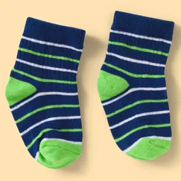 Cute Walk by Babyhug Knit Ankle Length Anti Bacterial Socks with Stripes & Vehicle Design Pack of 3 - Multicolor image 5