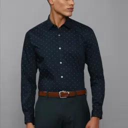 Allen Solly Navy Cotton Slim Fit Printed Shirt-picture-36