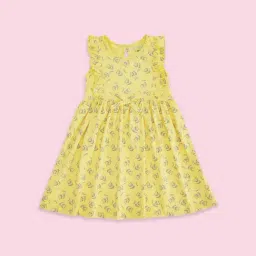 Pantaloons Junior Yellow Cotton Printed Dress-picture-18