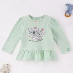 Ed-a-Mamma Baby Green Printed Full Sleeves Top-image-49
