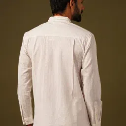Jaypore White Striped Regular Fit Shirt image 2
