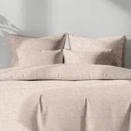 Ariana Capri Light Brown Cotton Abstract 400 TC King Bedsheet with 2 Pillow Covers image 2