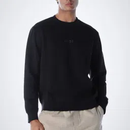 Jack & Jones Jet Black Cotton Regular Fit Sweatshirt image 4
