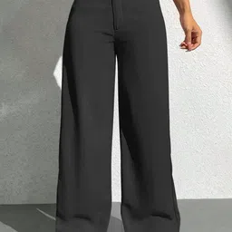 BAESD Women Colourblocked Relaxed Straight Leg High-Rise Non Iron Trousers-image-93