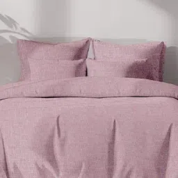 Ariana Capri Baby Pink Cotton Abstract 400 TC King Bedsheet with 2 Pillow Covers-picture-10