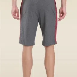 Jockey 9426 Grey & Red Super Combed Cotton Rich Shorts with Side Pocket image 2