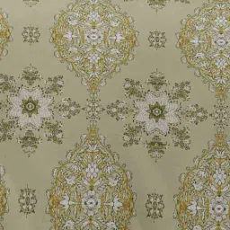 Ariana Capri Gold Cotton Geometric 400 TC King Bedsheet with 2 Pillow Covers image 3