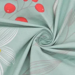 Aura Green & White Set of 2 Floral Door Curtain image 5