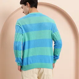 Mast & Harbour Striped Cable Knit Pullover image 4