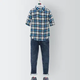 Peter England Kids Multicolor Checks Full Sleeves Shirt-picture-17