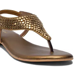 ERIDANI Women Embellished Open Toe Flats image 2