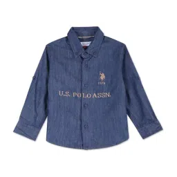 U.S. Polo Assn. Kids Blue Cotton Regular Fit Full Sleeves Shirt-picture-38