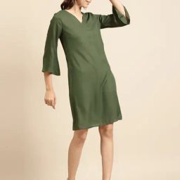 DODO & MOA Green A-Line Dress-picture-17