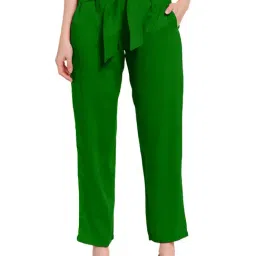 PATRORNA Green High Rise Relaxed Fit Trousers-image-27